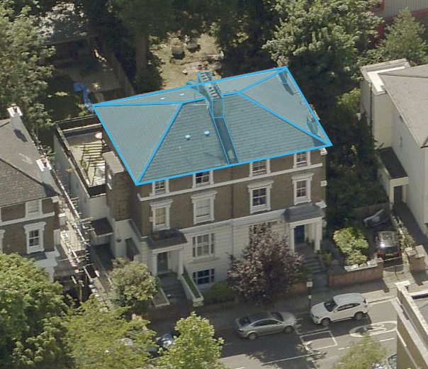 LONDON - Roof outlined